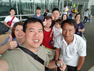 Picture with our guests at the airport